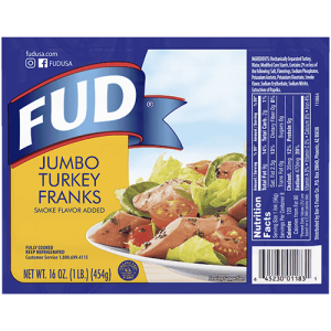 Fud Jumbo Turkey Franks 16oz