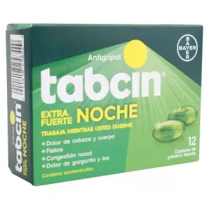 TABCIN NOCHE CAPSULA GRIPE Y TOS 12 CAPSULAS 271.25 mL.