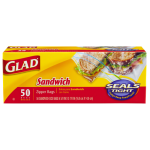 Glad Sandwich Double Seal Zipper Bags 50 Ct