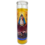 Cristal Veladora Virgen De Guadalupe Amarilla