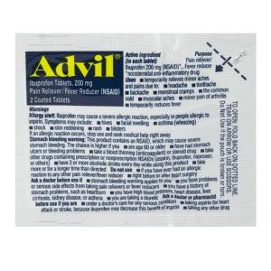 Advil Ibuprufeno 200 Mg. 2 Tabletas