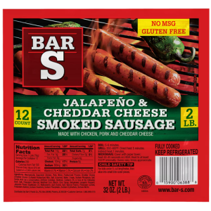 Bars Jalapeño & Cheddar Cheese Smoked Sausage 2 Lb.