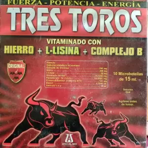 TRES TOROS 10 MICROBOTELLAS DE 15 mL.