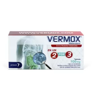 Vermox Caja Con 6 Tabletas 100 Mg.