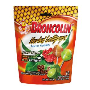 Broncolin Herbal Lollipops Assorted Flavors 18ct_x000D_5.08oz