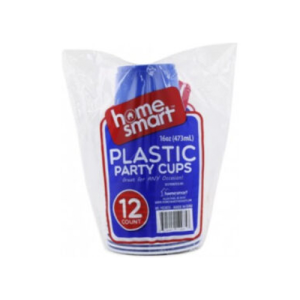 Home Smart Plastic Party Cups Blue 16oz 12ct